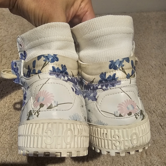 Off-White Floral Sneakers Womens Size 10 or Size 40 - Picture 4 of 6